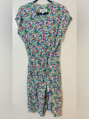 Vintage Jackie Bernard for EKLEKTIC Floral Wrap Dress Size 12 Retro